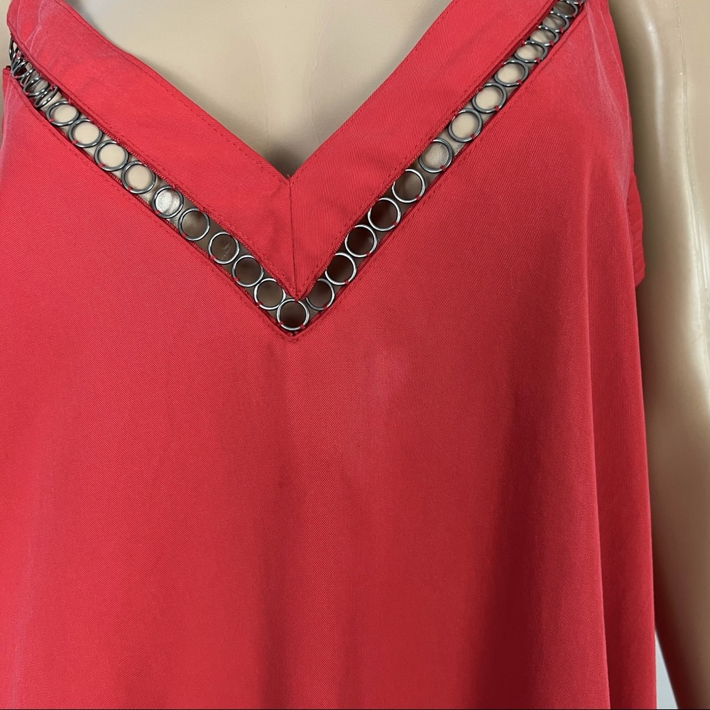 FREE PEOPLE RED TUNIC MIDI SLIP DRESS - Picture 4 of 11
